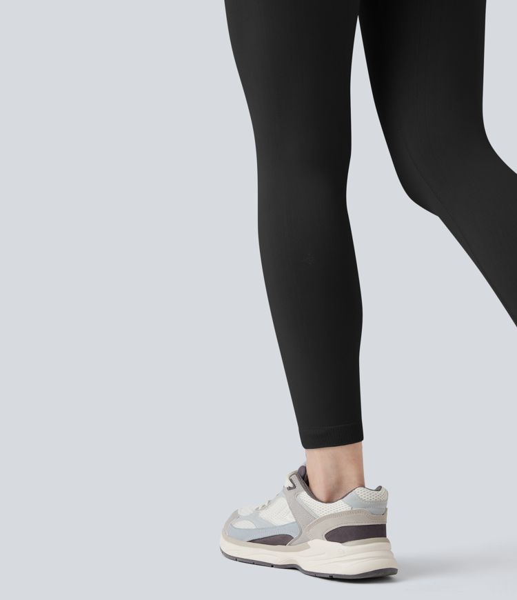 Legging de yoga 7/8 taille haute froncé Seamless Flow