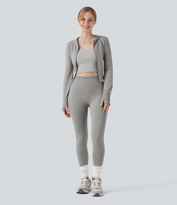 Seamless Flow High Waisted Scrunch Yoga 7/8 Leggings