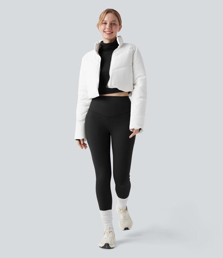 Halara UltraSculpt™ leggings de yoga de forro polar, cintura alta, moldeadores con control abdominal y con bolsillos