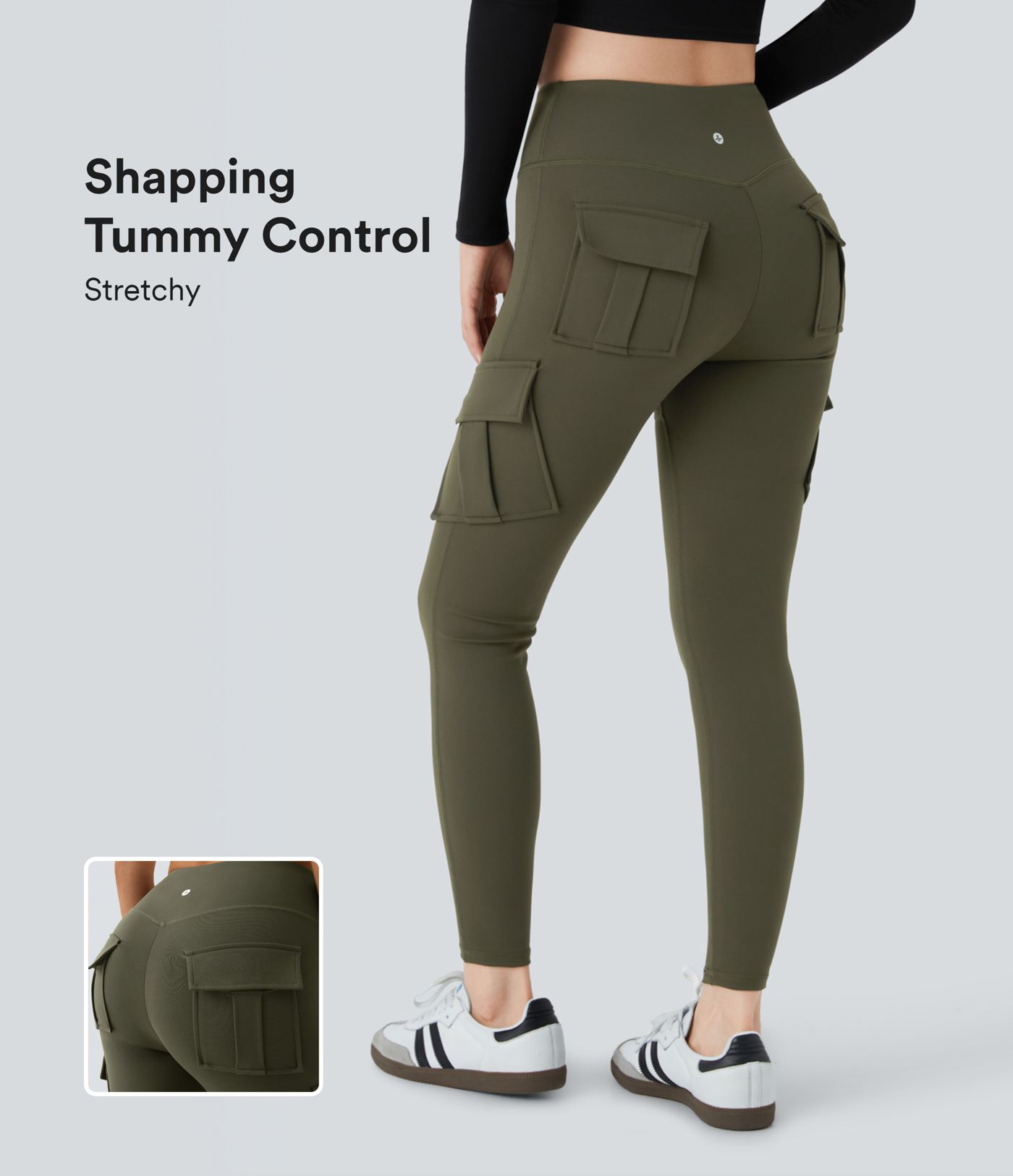 DayStretch - Schmale Yoga-Leggings mit hohem Bund und Cargotaschen