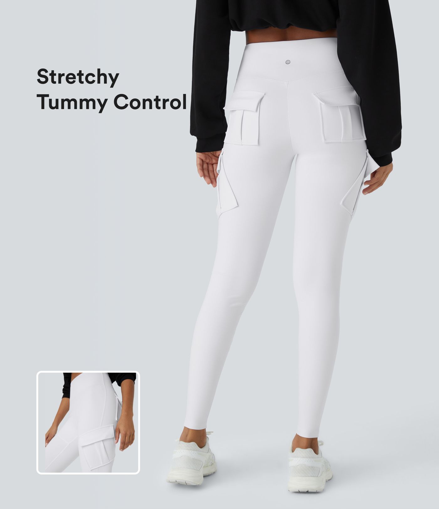 Legging de yoga skinny taille haute avec poches cargo