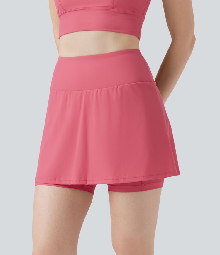 Land to Water High Waisted 2-in-1 Bikini Skirt Swimsuit with Pocket