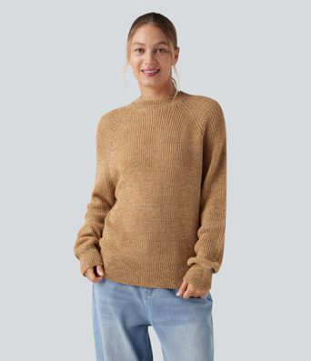 Pull décontracté à col rond et manches longues Pull décontracté à col rond et manches longues
