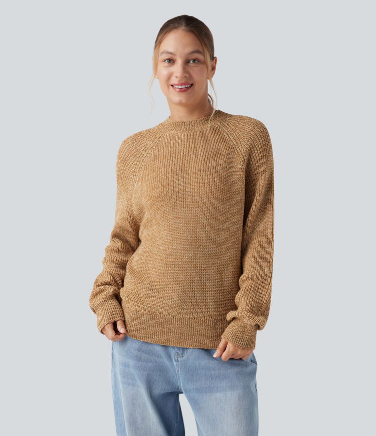 Pull décontracté à col rond et manches longues Pull décontracté à col rond et manches longues