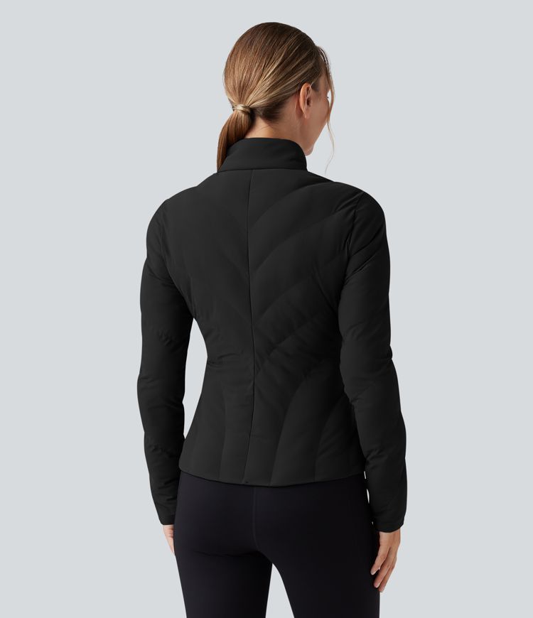 Veste matelassée extensible à col montant et manches longues avec poches