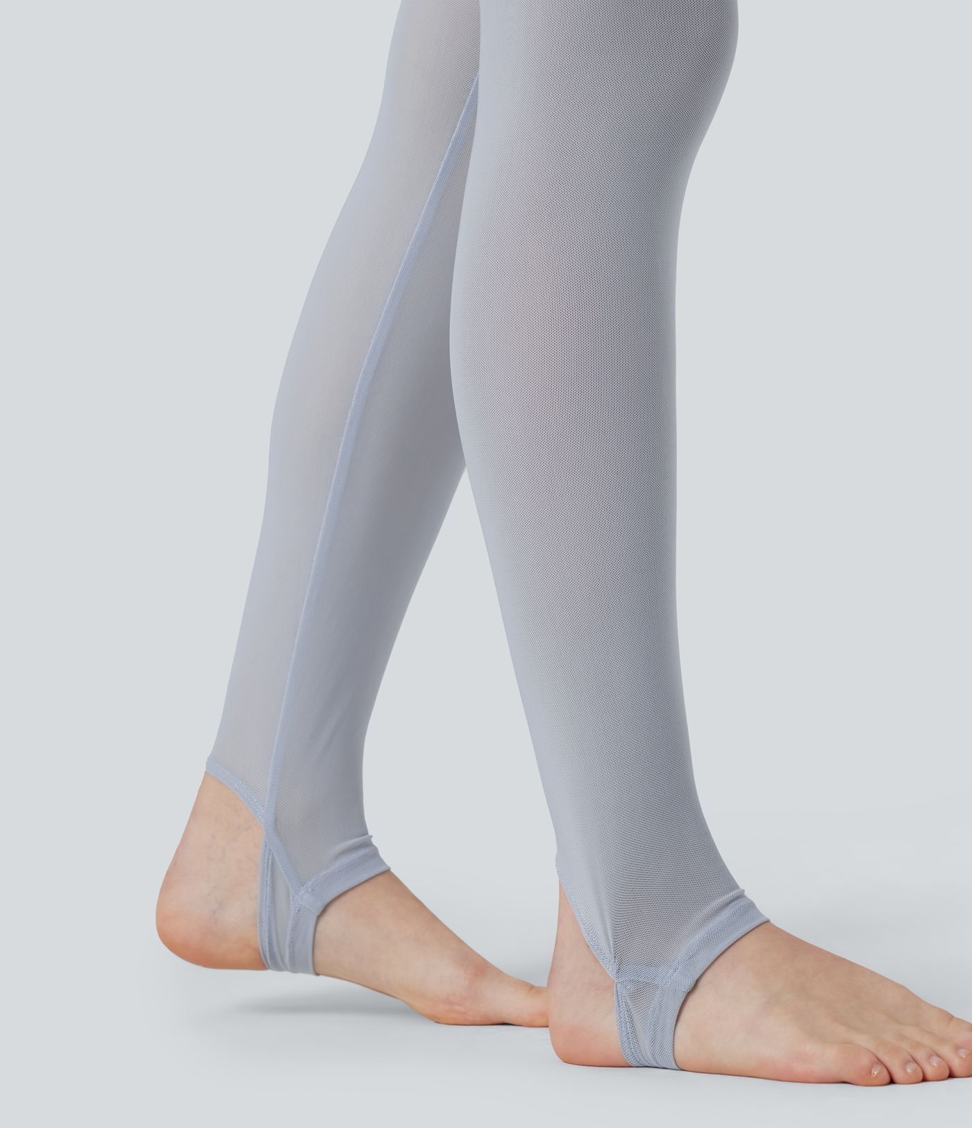 Breezeful™ High Waisted Pleated 2-in-1 Contrast Mesh Quick Dry Dance Stirrup Skirted Leggings with Pockets