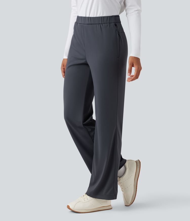 Mid Rise Drawstring Golf Baggy Trousers-Golf Tee Pocket