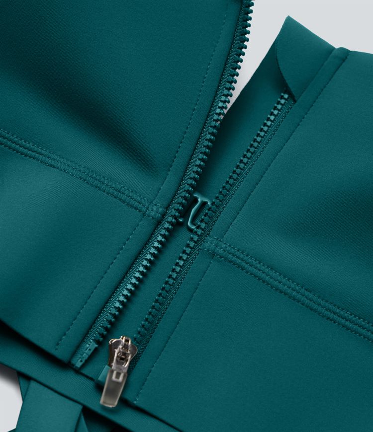 SpeedWave™ Medium Support Push Up Zipper Adjustable Buckle Quick Dry Running Sports Bra