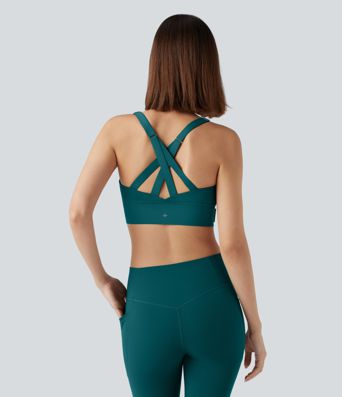 SpeedWave™ Medium Support Push Up Zipper Adjustable Buckle Quick Dry Running Sports Bra