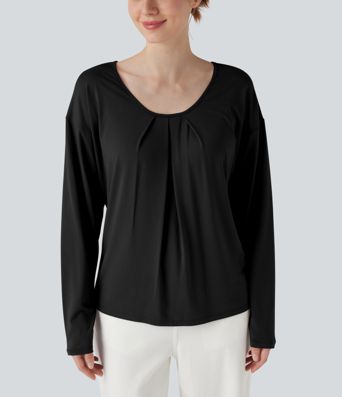 Round Neck Raglan Long Sleeve Casual Top