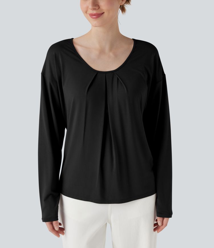 Round Neck Raglan Long Sleeve Casual Top