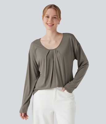 Round Neck Raglan Long Sleeve Casual Top
