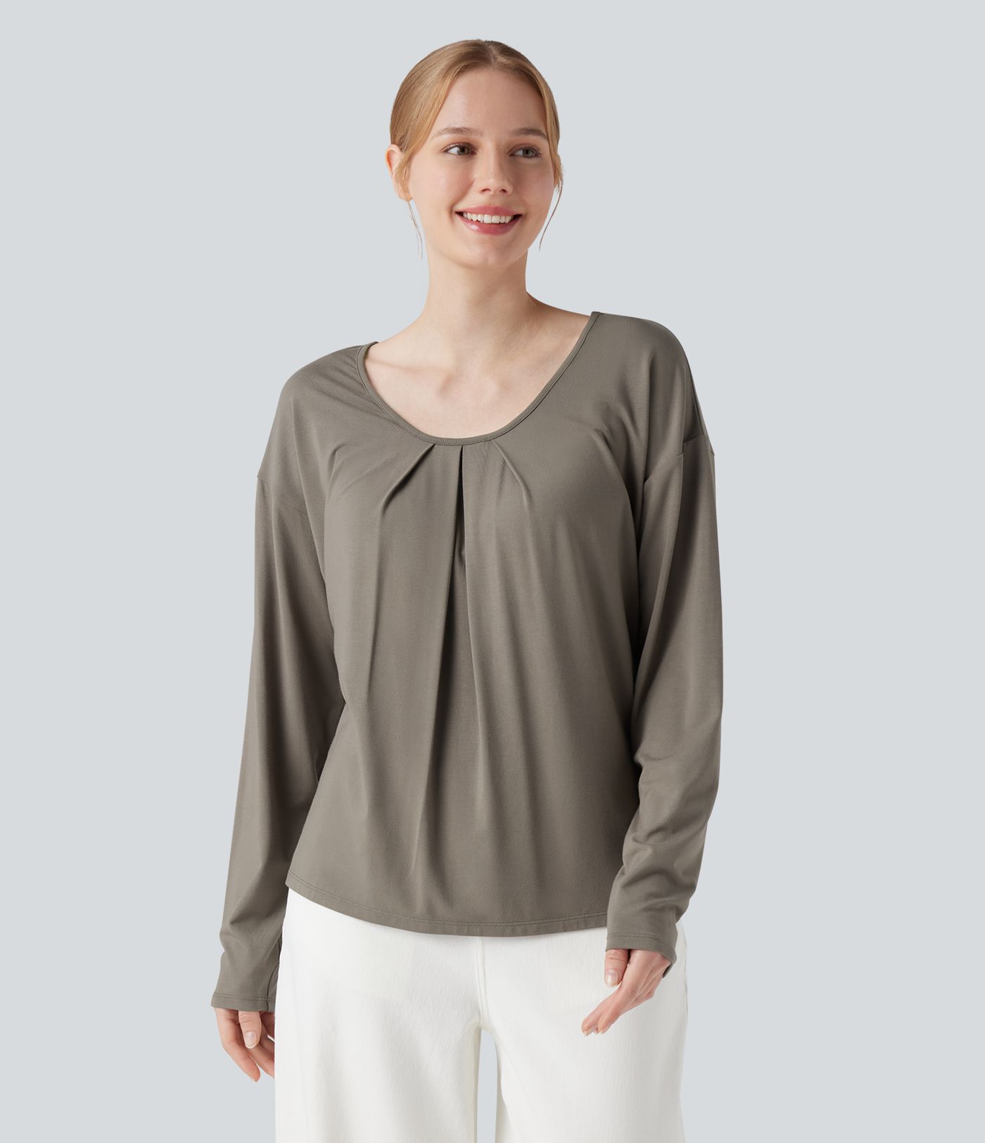 Round Neck Raglan Long Sleeve Casual Top