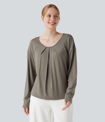 Round Neck Raglan Long Sleeve Casual Top