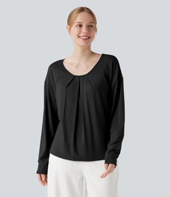 Round Neck Raglan Long Sleeve Casual Top