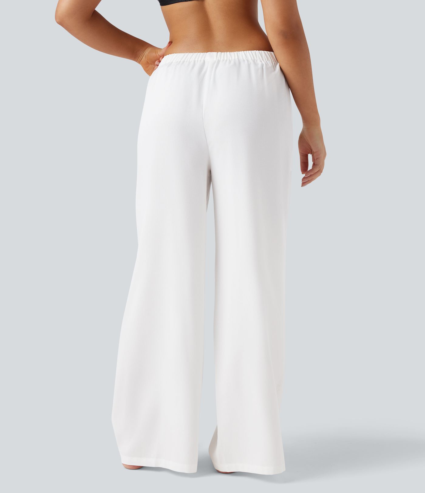 High Waisted Resort Baggy Trousers with Pockets