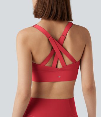 SpeedWave™ Medium Support Push Up Zipper Adjustable Buckle Quick Dry Running Sports Bra