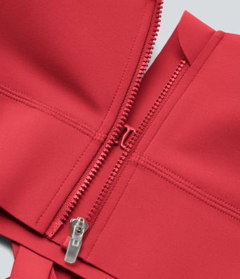 SpeedWave™ Medium Support Push Up Zipper Adjustable Buckle Quick Dry Running Sports Bra