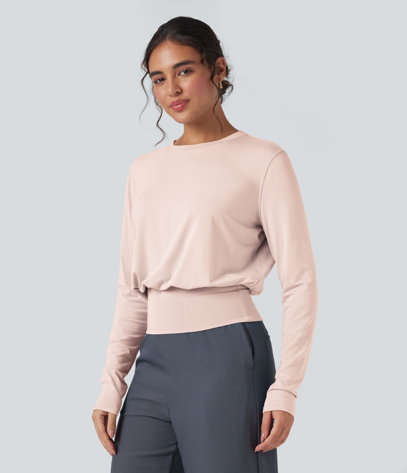 Rundals Langarm Arbeits-T-Shirt