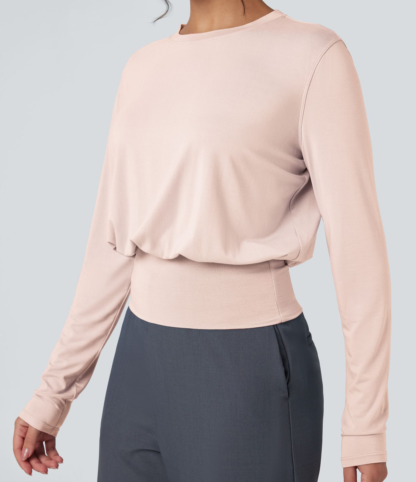 Rundals Langarm Arbeits-T-Shirt