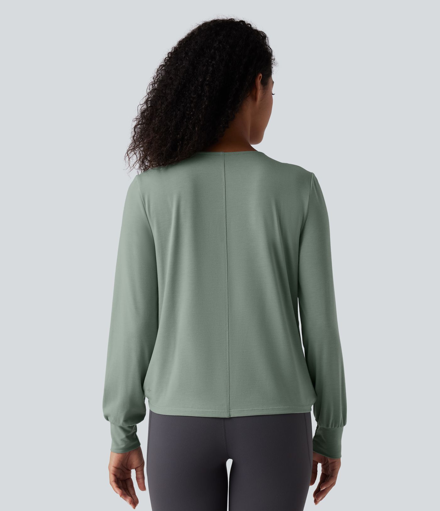 Long Sleeve Crossover Quick Dry Yoga Sports Top