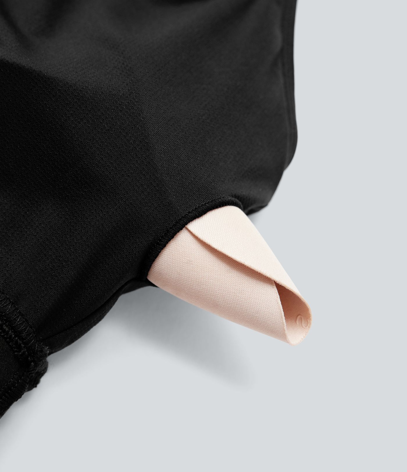 Halter Long Sleeve Thumb Hole Contrast Mesh 2-in-1 Yoga Sports Top-Longer Length