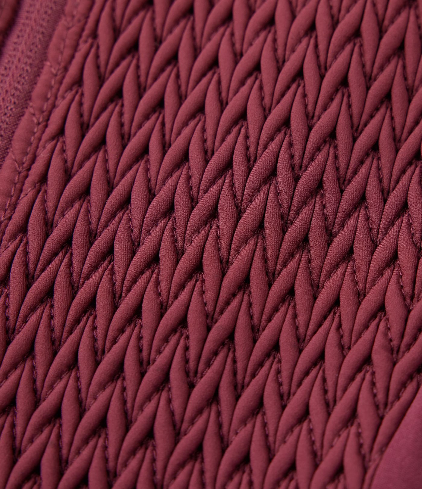 Stand Collar Long Sleeve Thumb Holes Shirred Workout Padded Jacket with Pockets