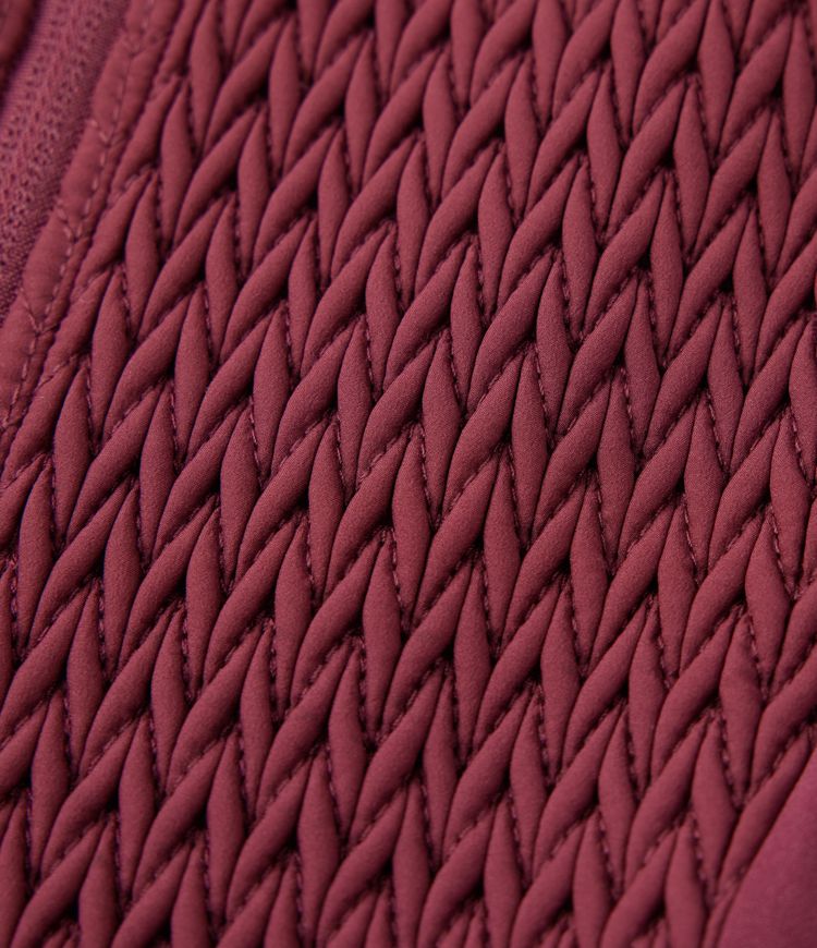 Stand Collar Long Sleeve Thumb Holes Shirred Workout Padded Jacket with Pockets