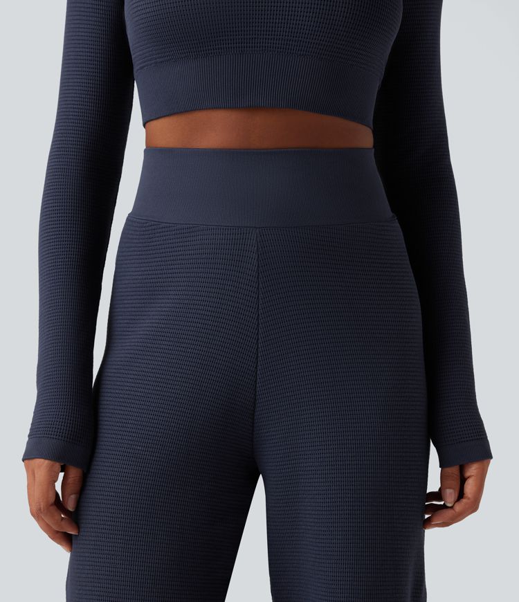 OneForm Seamless Flow Waffle High Waisted Straight Leg Yoga Pants