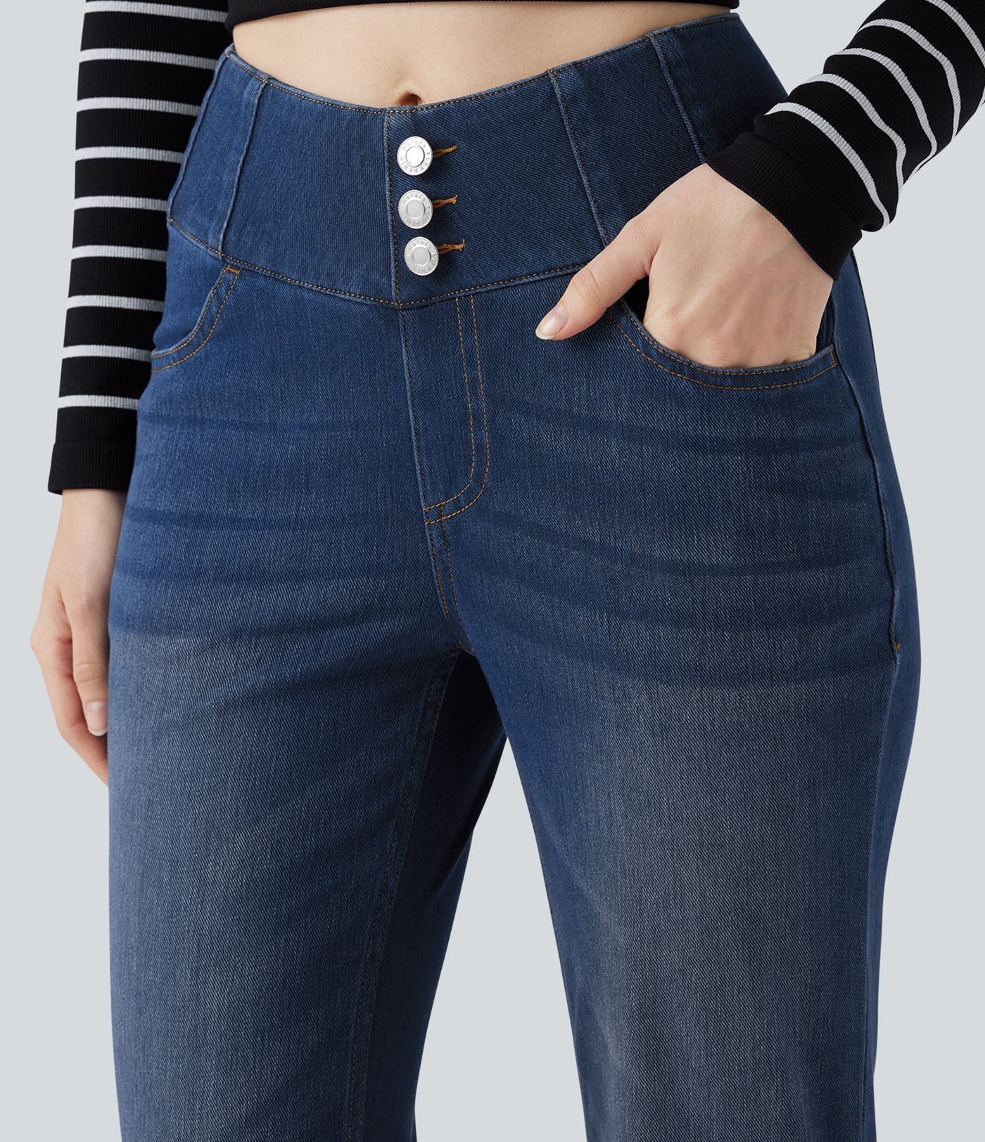 Halara Flex™ High Waisted Bootcut Casual Jeans with Pockets