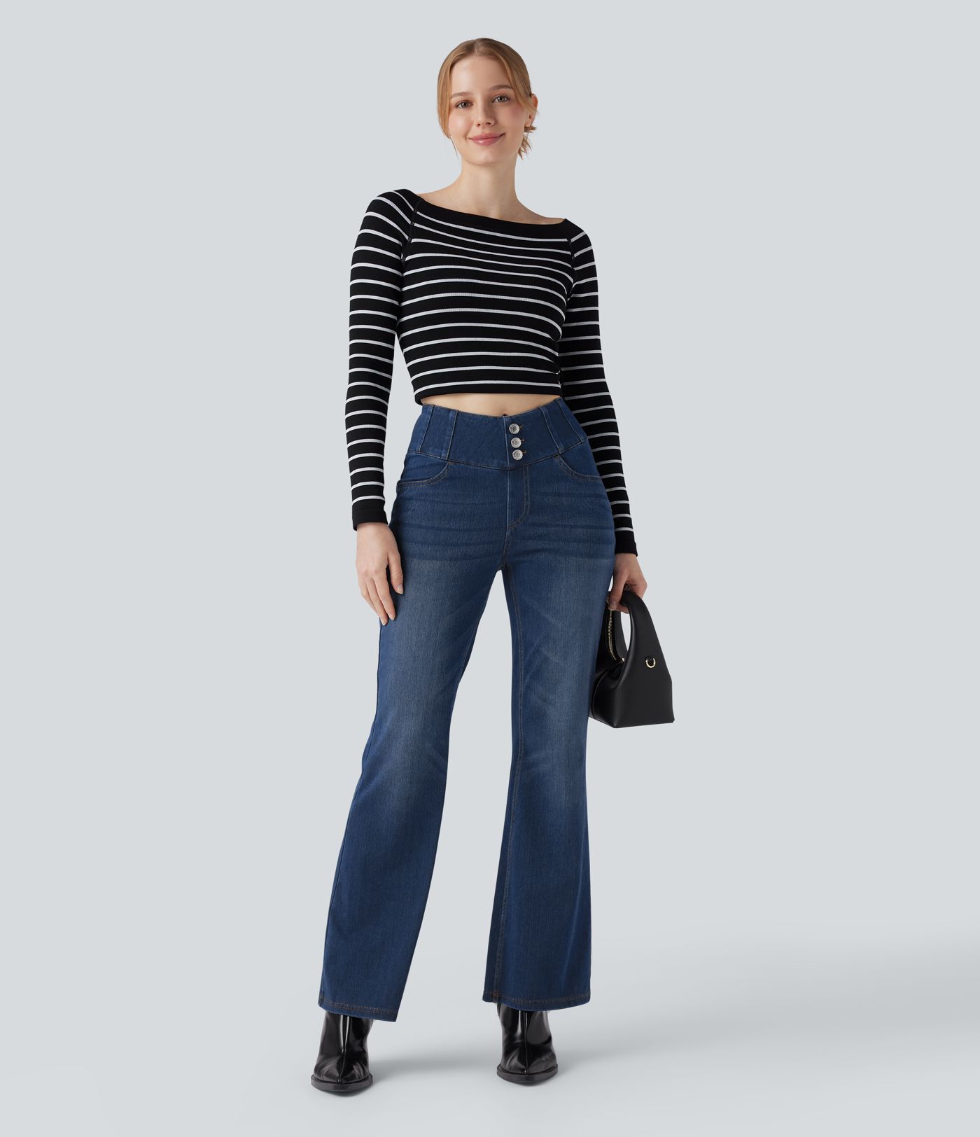 Halara Flex™ High Waisted Bootcut Casual Jeans with Pockets