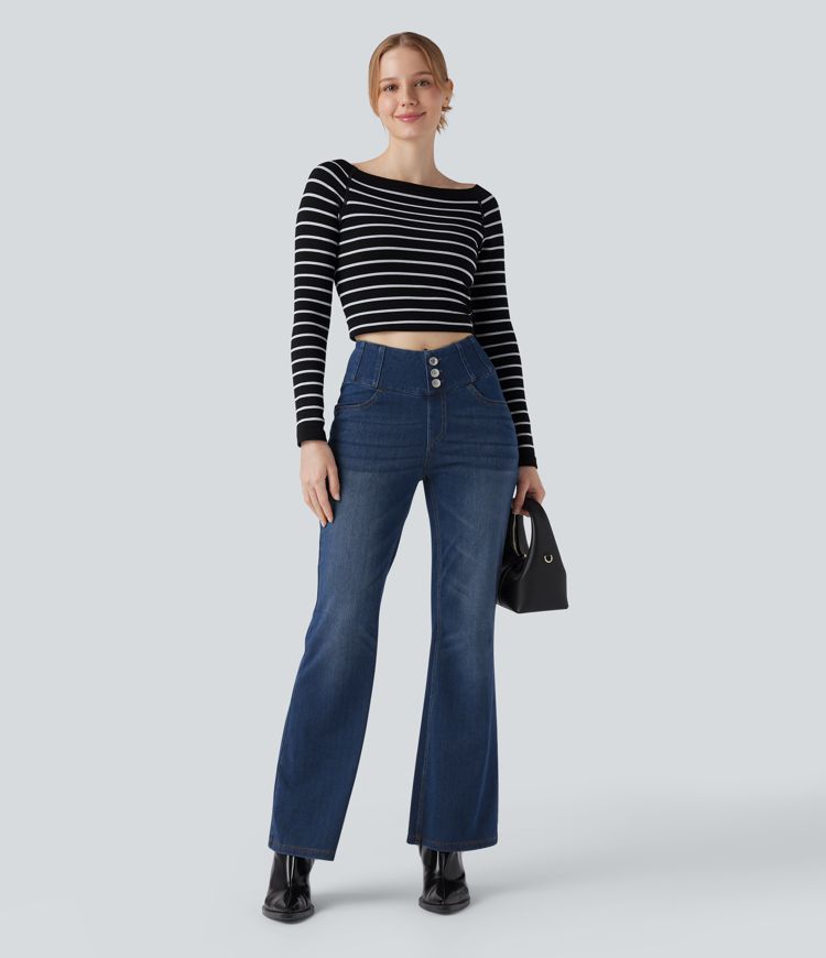 Halara Flex™ High Waisted Bootcut Casual Jeans with Pockets