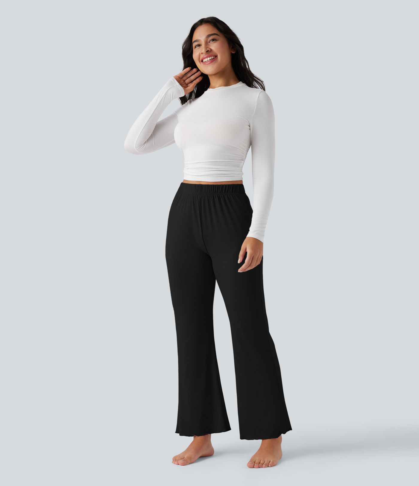 Pantalon d'intérieur évasé taille haute