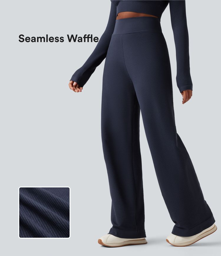 OneForm Seamless Flow Waffle High Waisted Straight Leg Yoga Pants