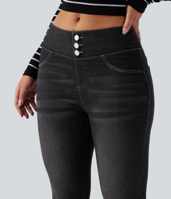 Halara Flex™ Denim Heat High Waisted 7/8 Casual Denim Leggings with Pockets