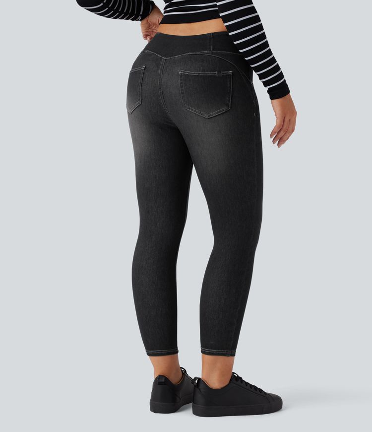 Legging en denim 7/8 taille haute Halara Flex™ avec poches