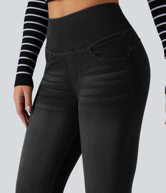 Halara Flex™ High Waisted Tummy Control Butt Lifting Denim Casual Leggings with Pockets