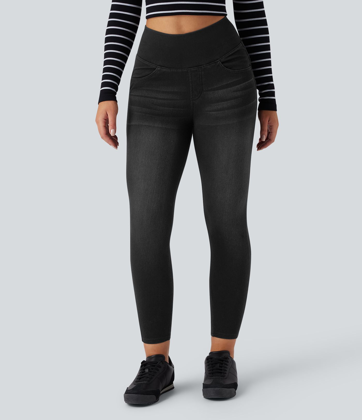 Halara Flex™ High Waisted Tummy Control Butt Lifting Denim Casual Leggings with Pockets