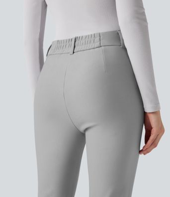 Spodnie bootcut z wysokim stanem i kieszeniami