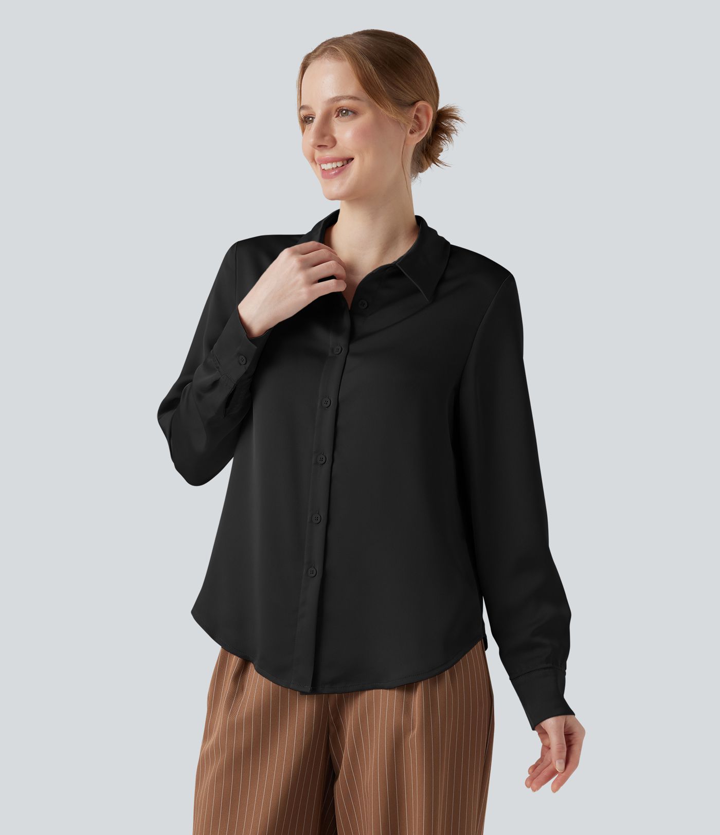 Long Sleeve Satin Work Shirt