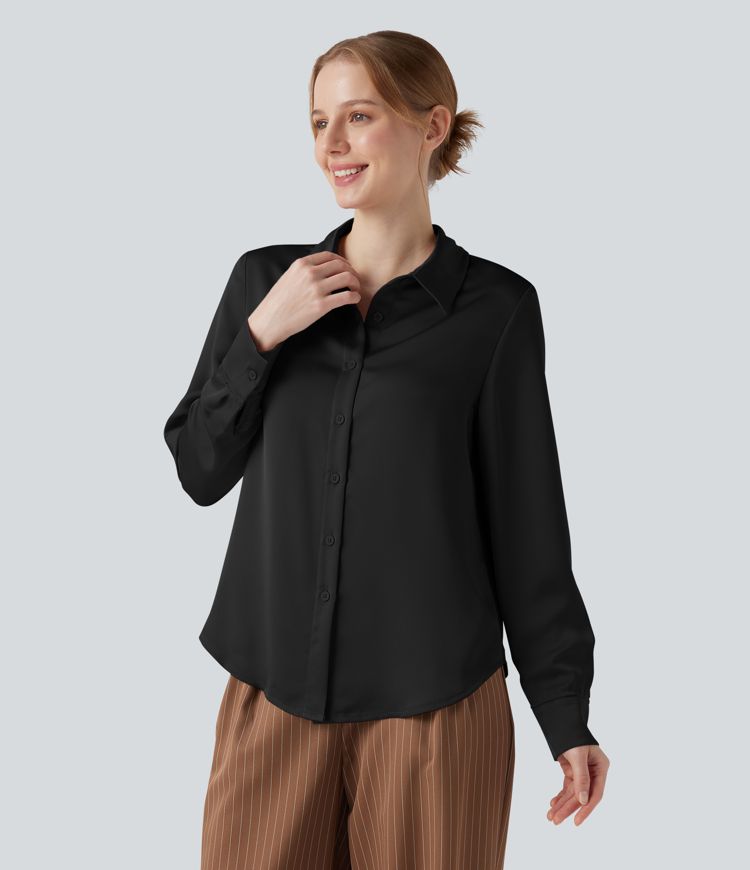 Long Sleeve Satin Work Shirt