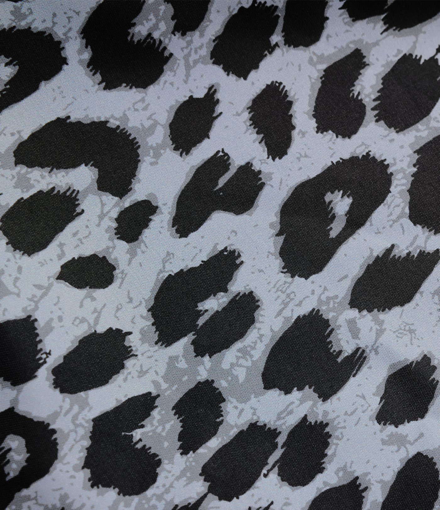 Reversible Hooded Long Sleeve Leopard Print Longline Hiking Jacket with Pockets (Two Looks in One)