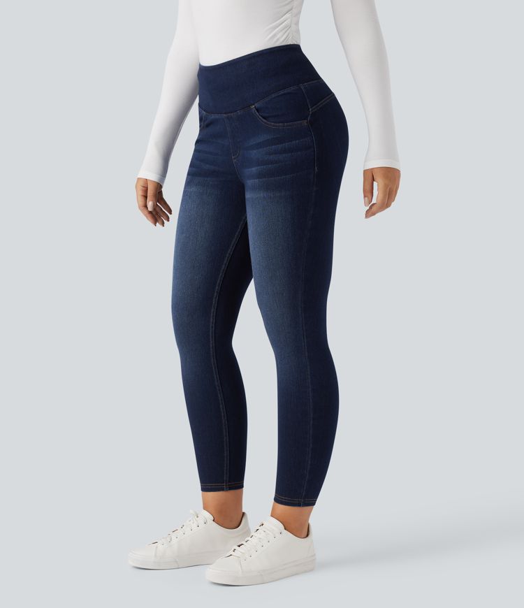Halara Flex™ High Waisted Tummy Control Butt Lifting Denim Casual Leggings with Pockets