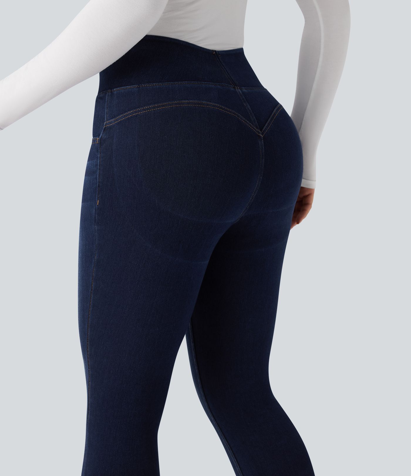 Halara Flex™ High Waisted Tummy Control Butt Lifting Denim Casual Leggings with Pockets