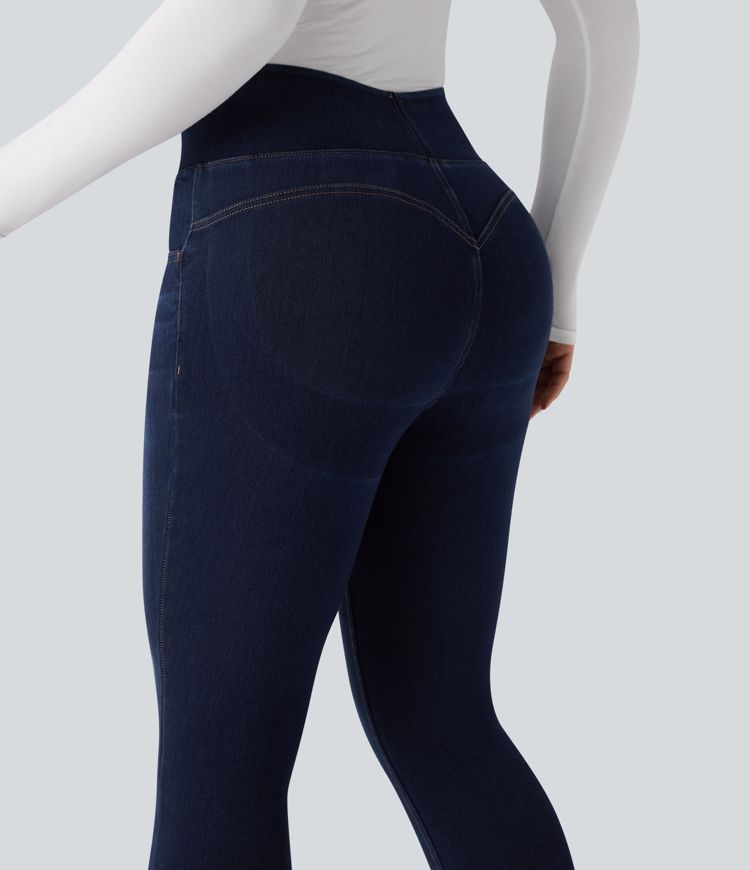 Halara Flex™ High Waisted Tummy Control Butt Lifting Denim Casual Leggings with Pockets