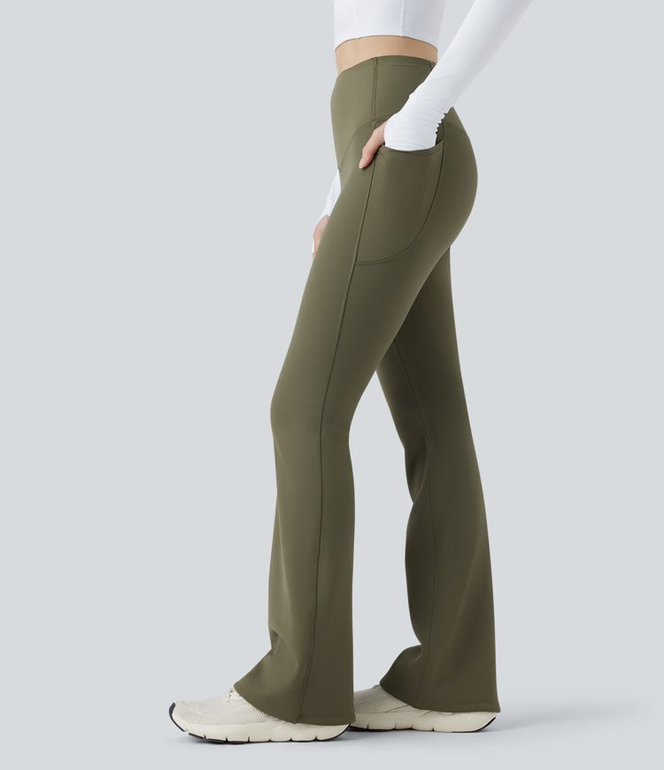 Pantalon de yoga bootcut gainant taille haute extra chaud Halara UltraSculpt™ avec poches