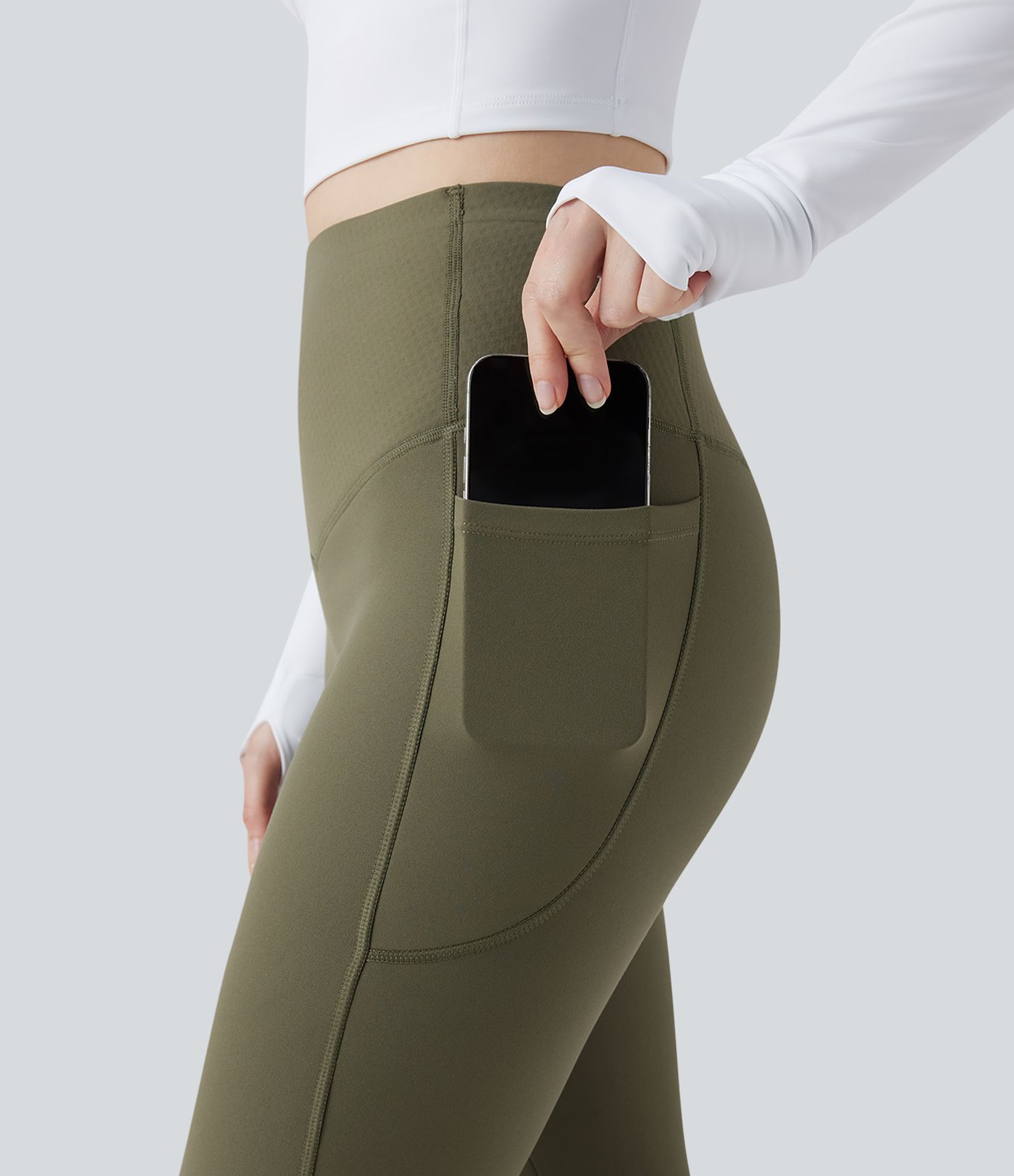 Halara UltraSculpt™ Extra Heat High Waisted Tummy Control Yoga Bootcut Leggings with Pockets