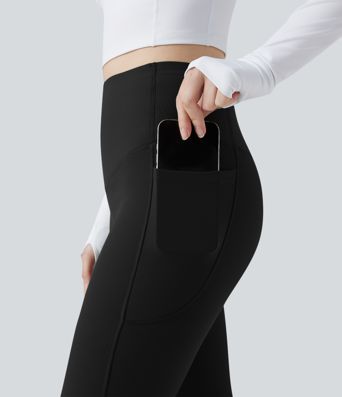 Halara UltraSculpt™ Extra Heat High Waisted Tummy Control Yoga Bootcut Leggings with Pockets