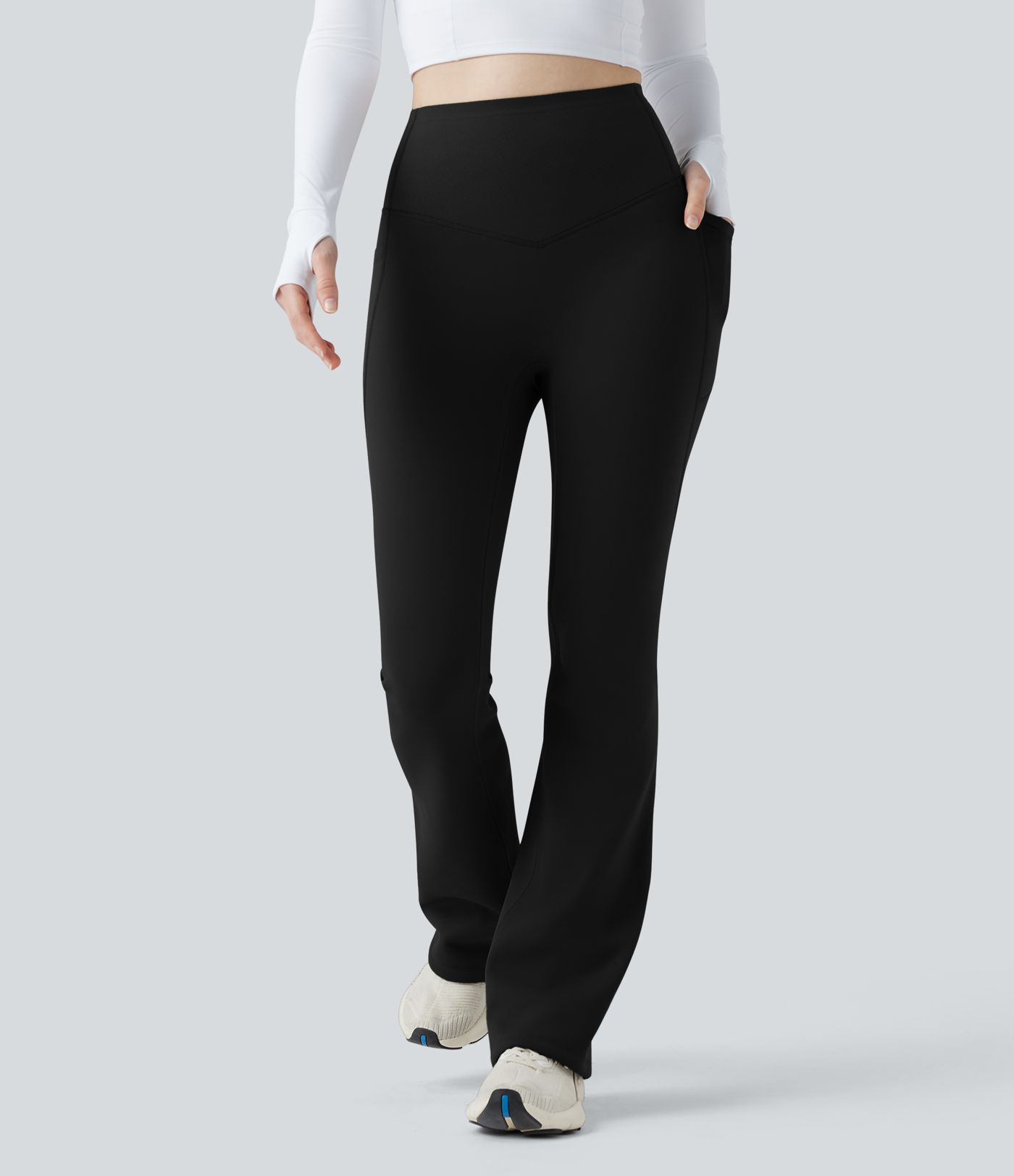 Halara UltraSculpt™ Extra Heat High Waisted Tummy Control Yoga Bootcut Leggings with Pockets