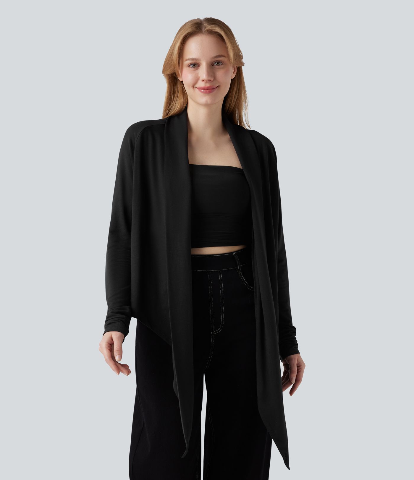 Wrapped Raglan Long Sleeve Casual Top